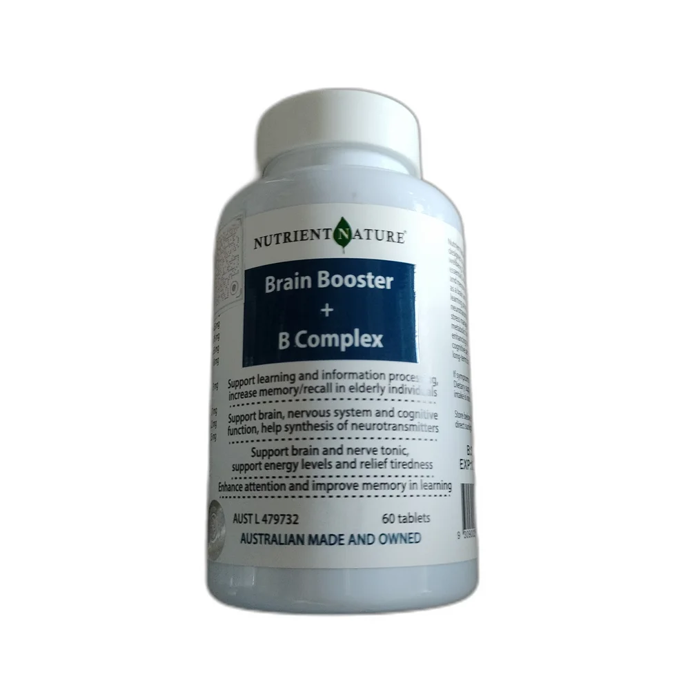 Nutrient Nature Brain Booster + B Complex — available at pharmacies in Cambodia on PharmKulen