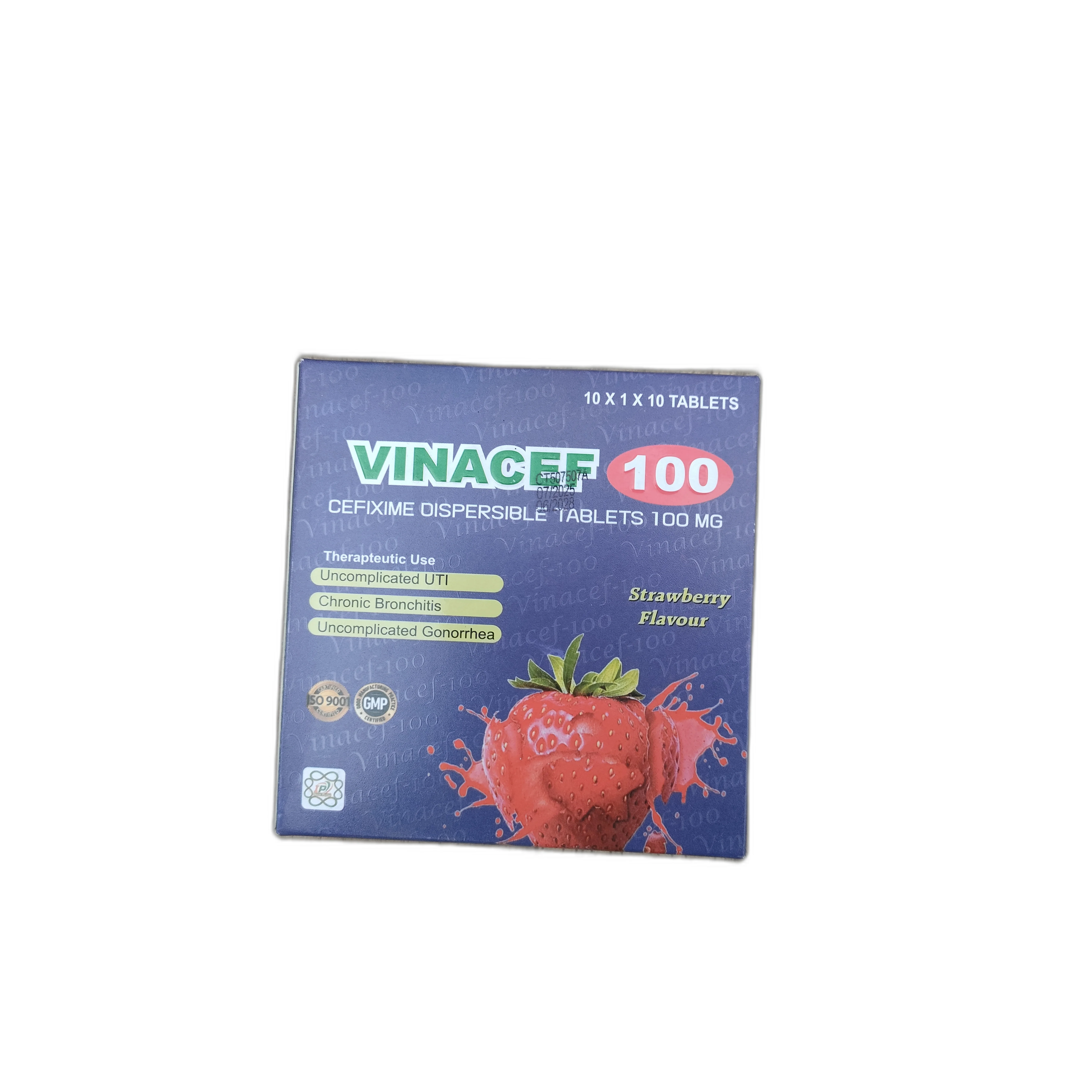 Vinacef-100 tablets — available at pharmacies in Cambodia on PharmKulen