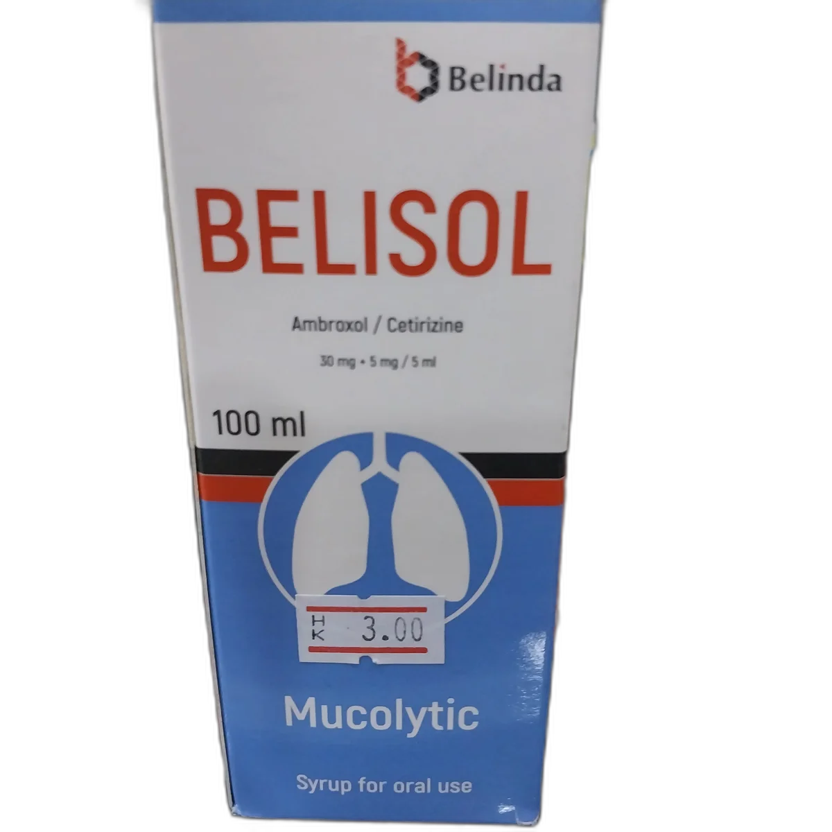 Belisol Syrup — available at pharmacies in Cambodia on PharmKulen