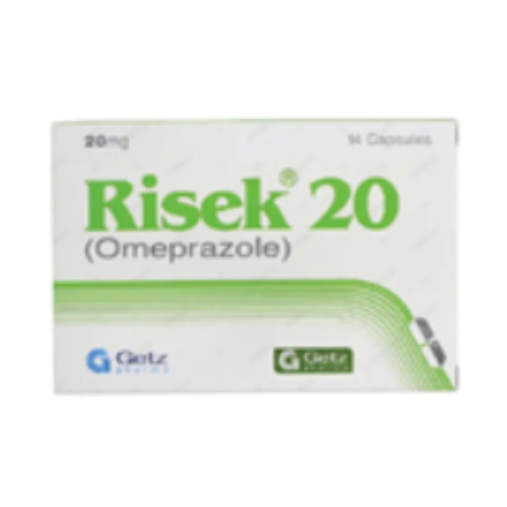 Risek 20mg (Omeprazole) Capsule — available at pharmacies in Cambodia on PharmKulen