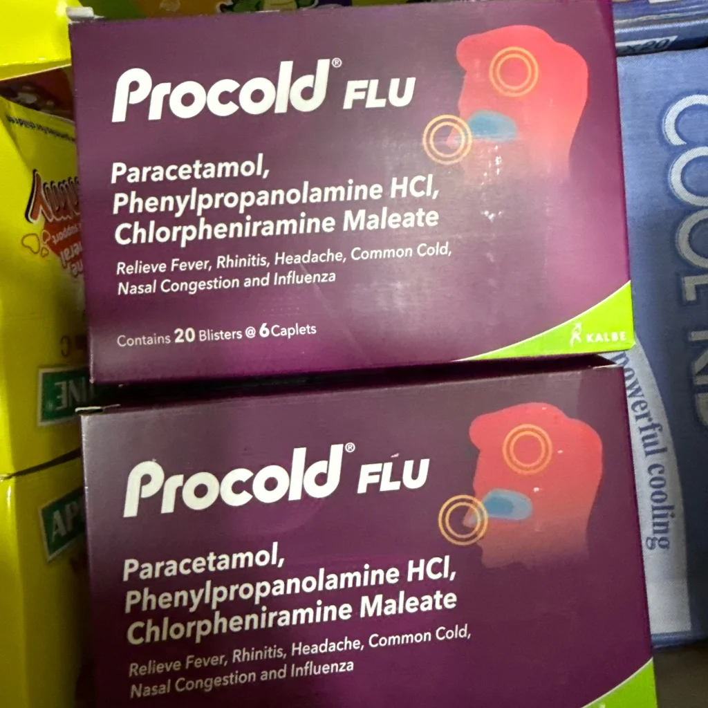Procold Flu — available at pharmacies in Cambodia on PharmKulen