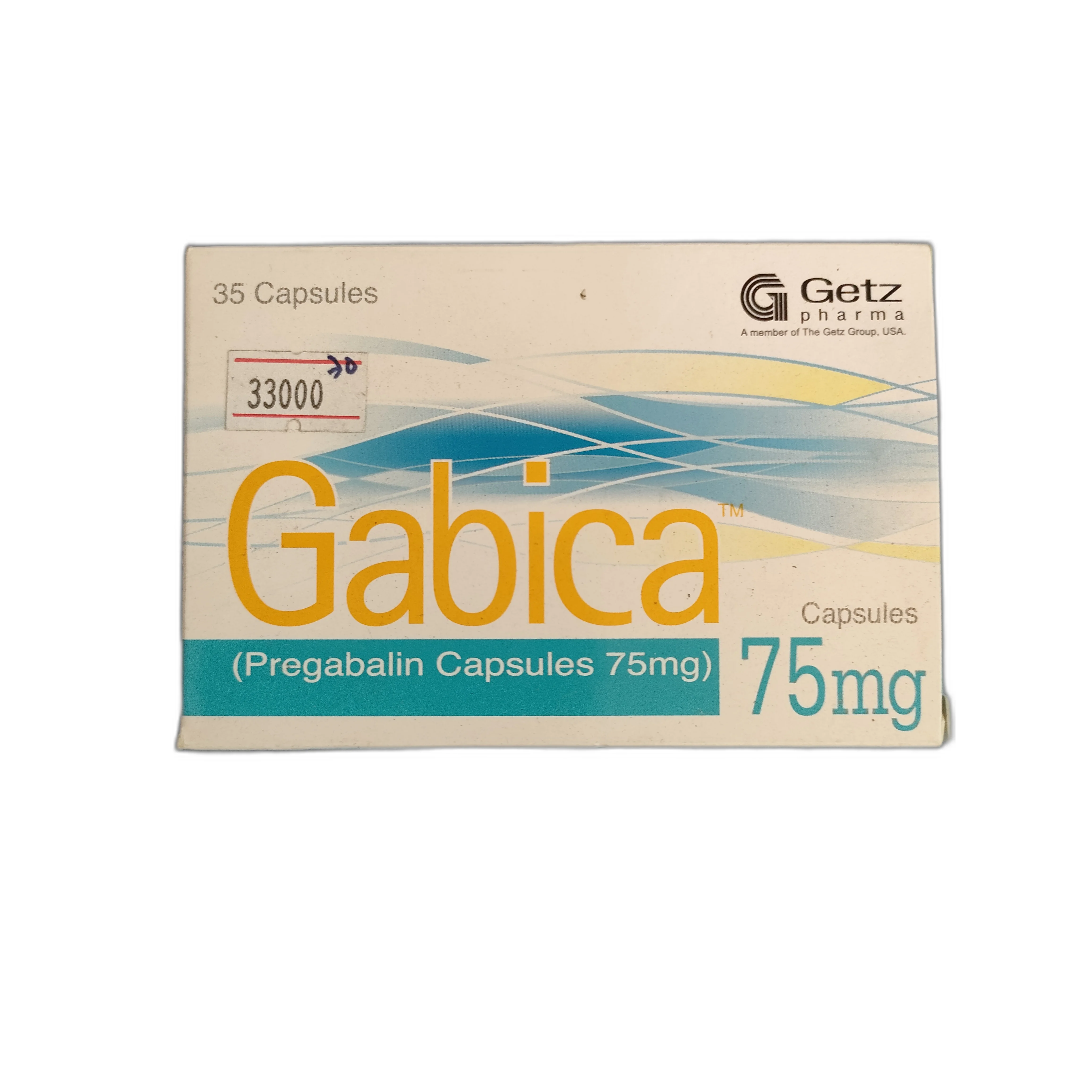 Gabica 75mg capsules — available at pharmacies in Cambodia on PharmKulen