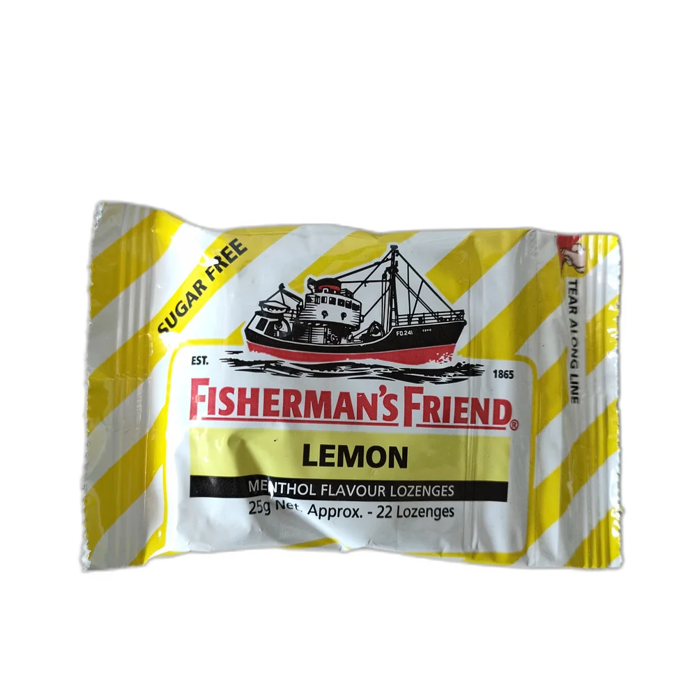 Fisherman's Friend Lemon Menthol Lozenges — available at pharmacies in Cambodia on PharmKulen