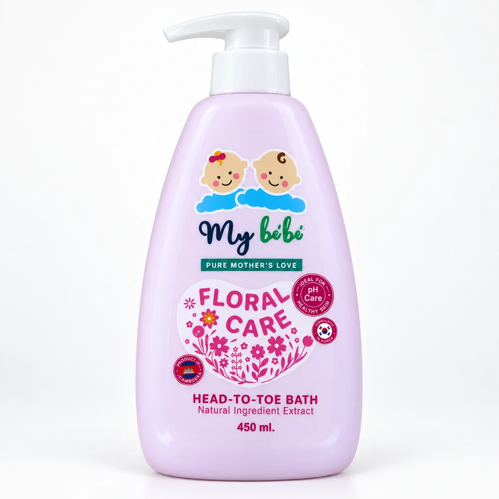 My Bébé Floral Care Head-to-Toe Bath — available at pharmacies in Cambodia on PharmKulen