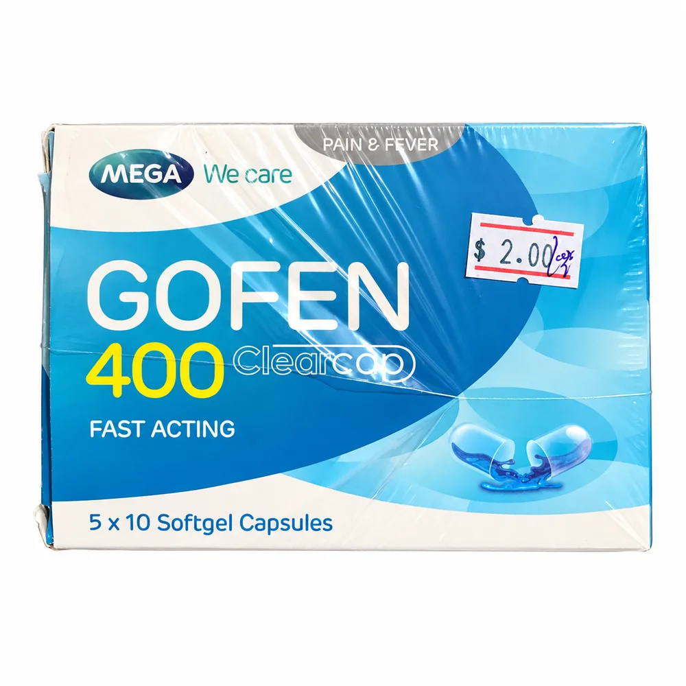 Gofen 400 Clearcap — available at pharmacies in Cambodia on PharmKulen