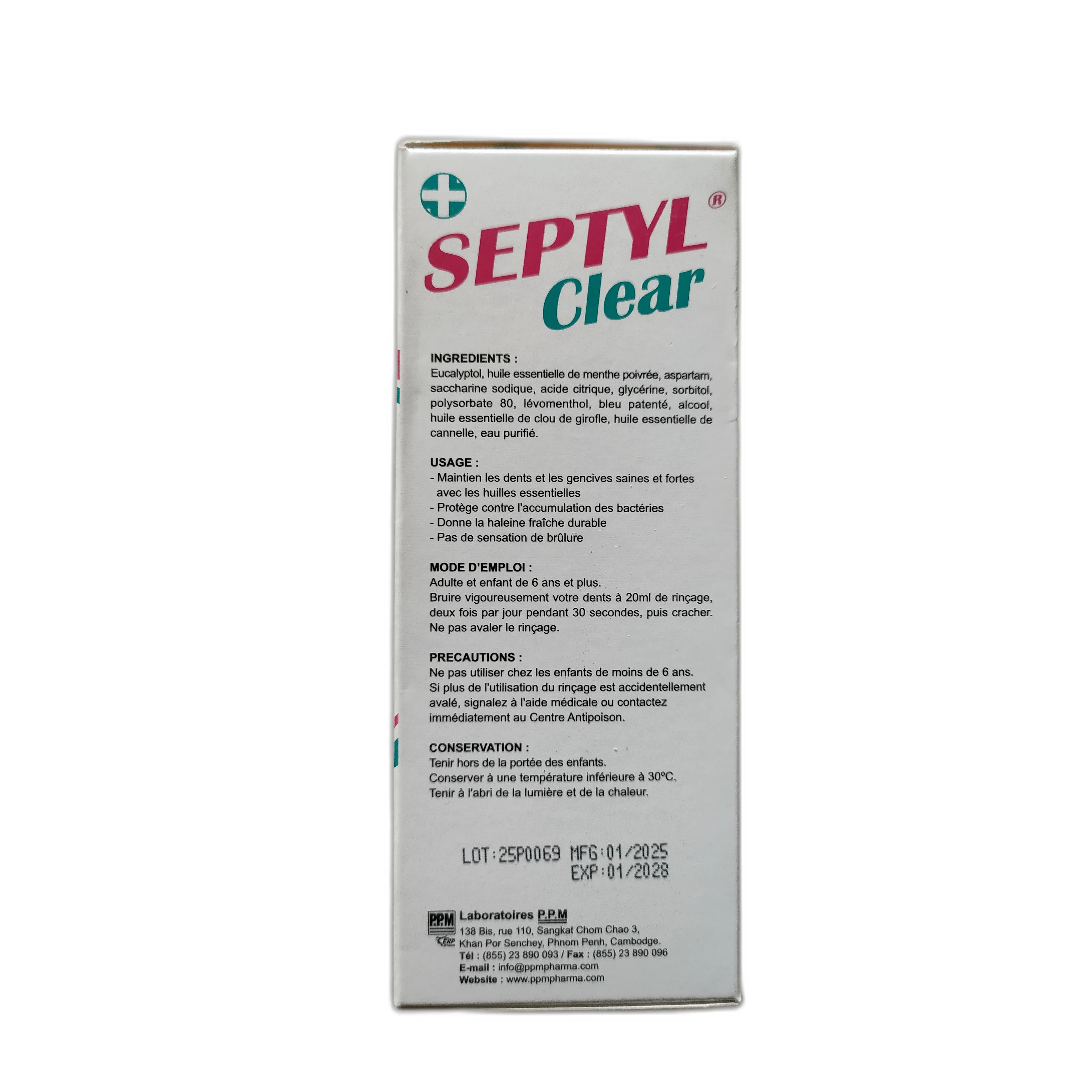 Septyl Clear — available at pharmacies in Cambodia on PharmKulen
