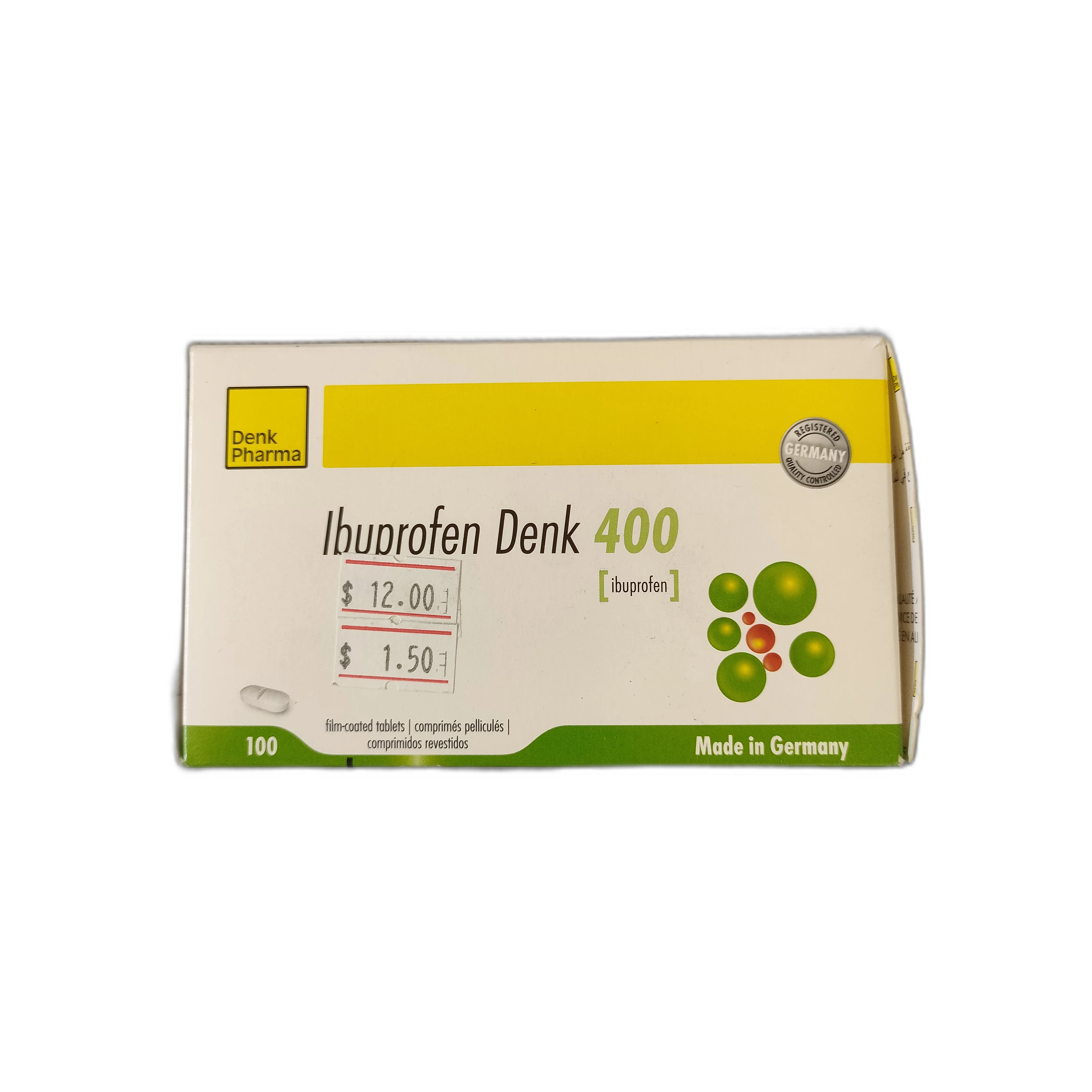 Ibuprofen Denk 400 — available at pharmacies in Cambodia on PharmKulen
