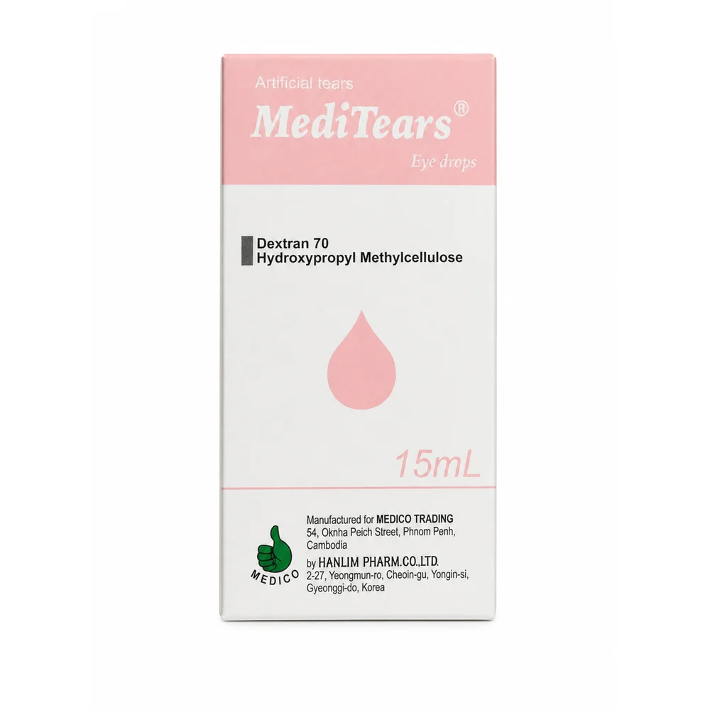 MediTears — available at pharmacies in Cambodia on PharmKulen