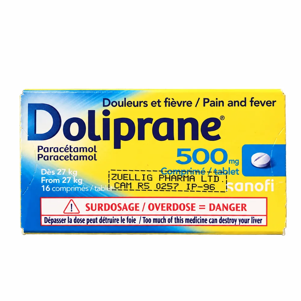 Doliprane — available at pharmacies in Cambodia on PharmKulen