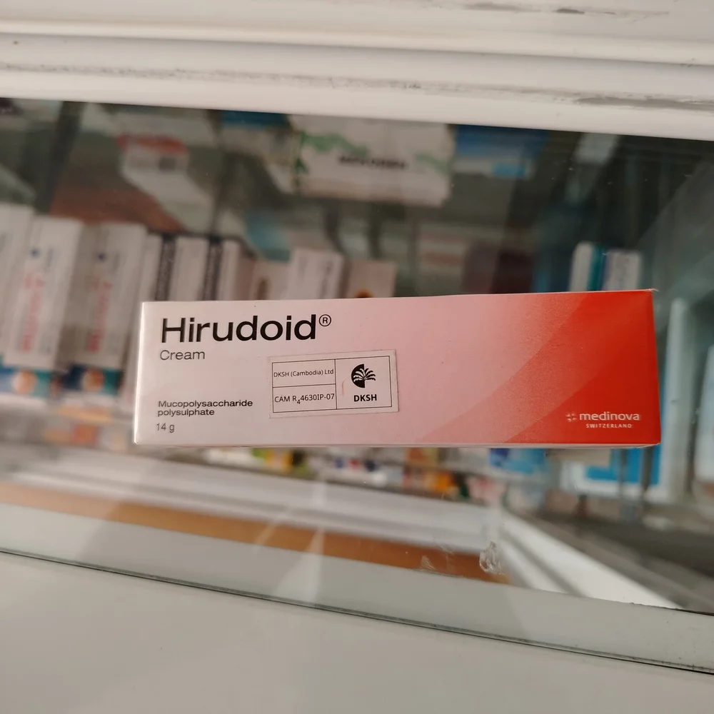 Hirudoid — available at pharmacies in Cambodia on PharmKulen