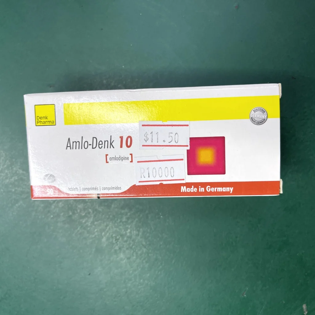 Amlo-Denk 10 — available at pharmacies in Cambodia on PharmKulen