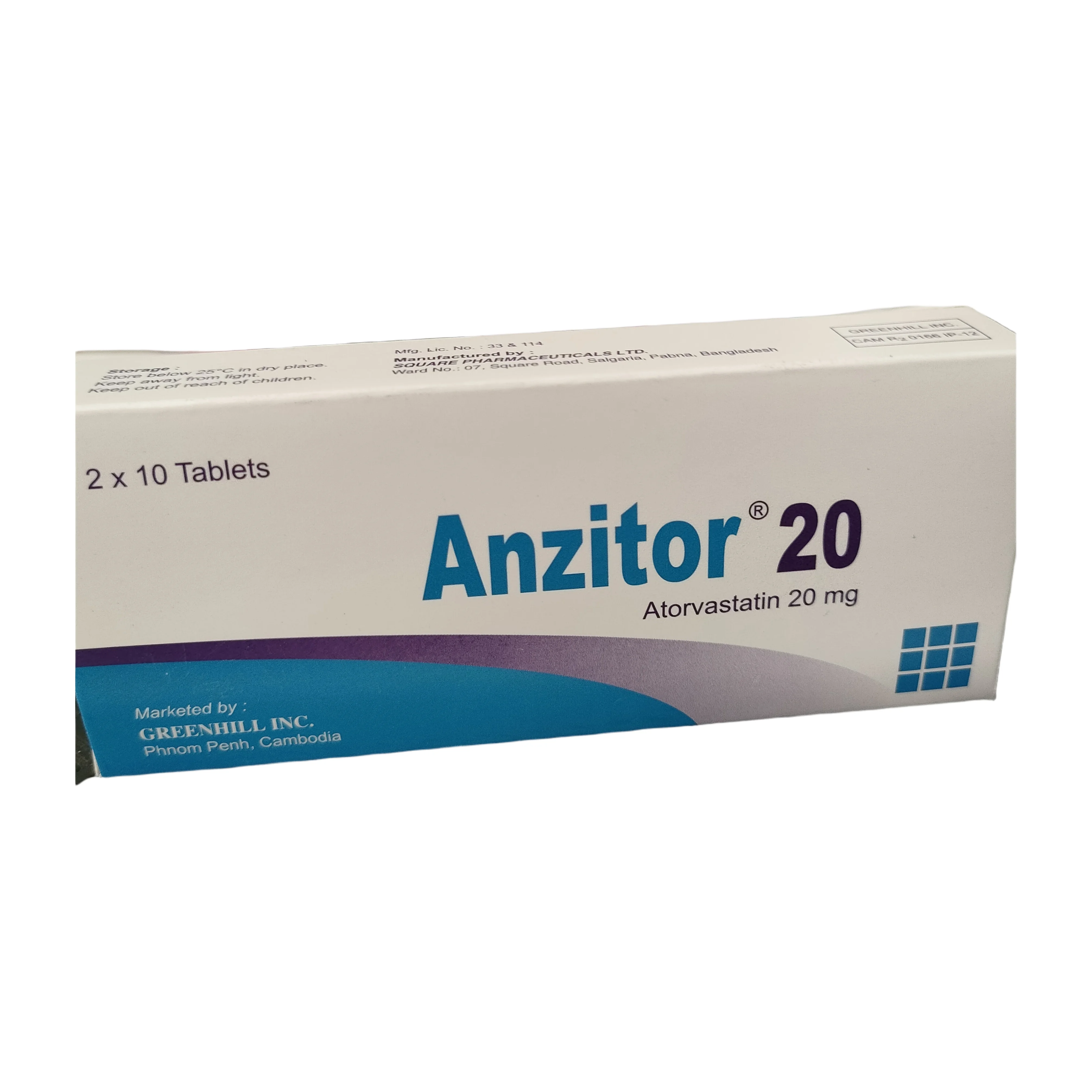 Anzitor 20 — available at pharmacies in Cambodia on PharmKulen