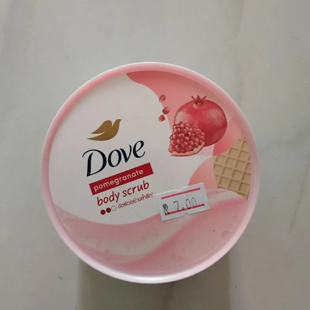 Dove Pomegranate Body Scrub — available at pharmacies in Cambodia on PharmKulen