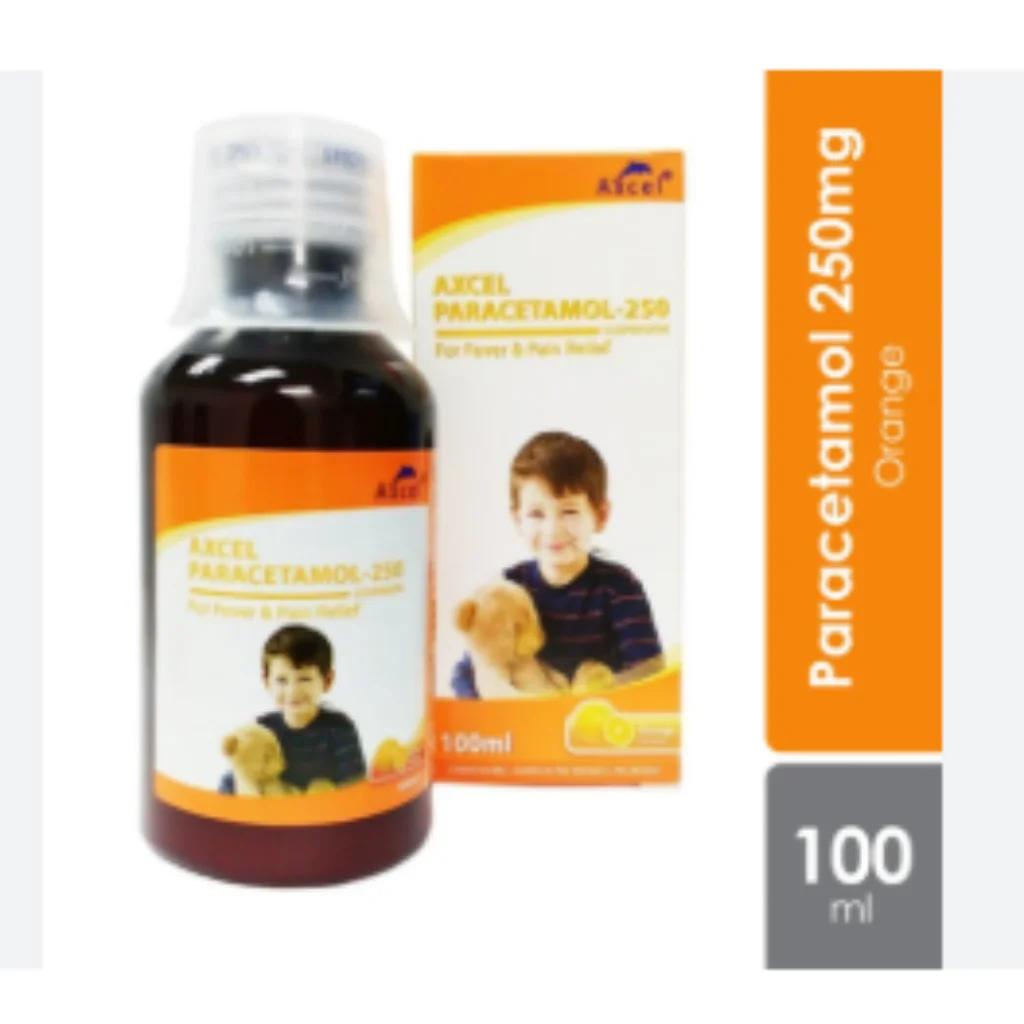 Axcel Paracetamol-250 Suspension — available at pharmacies in Cambodia on PharmKulen