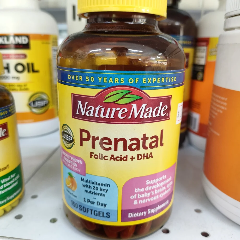 Nature Made Prenatal Multi + DHA — available at pharmacies in Cambodia on PharmKulen