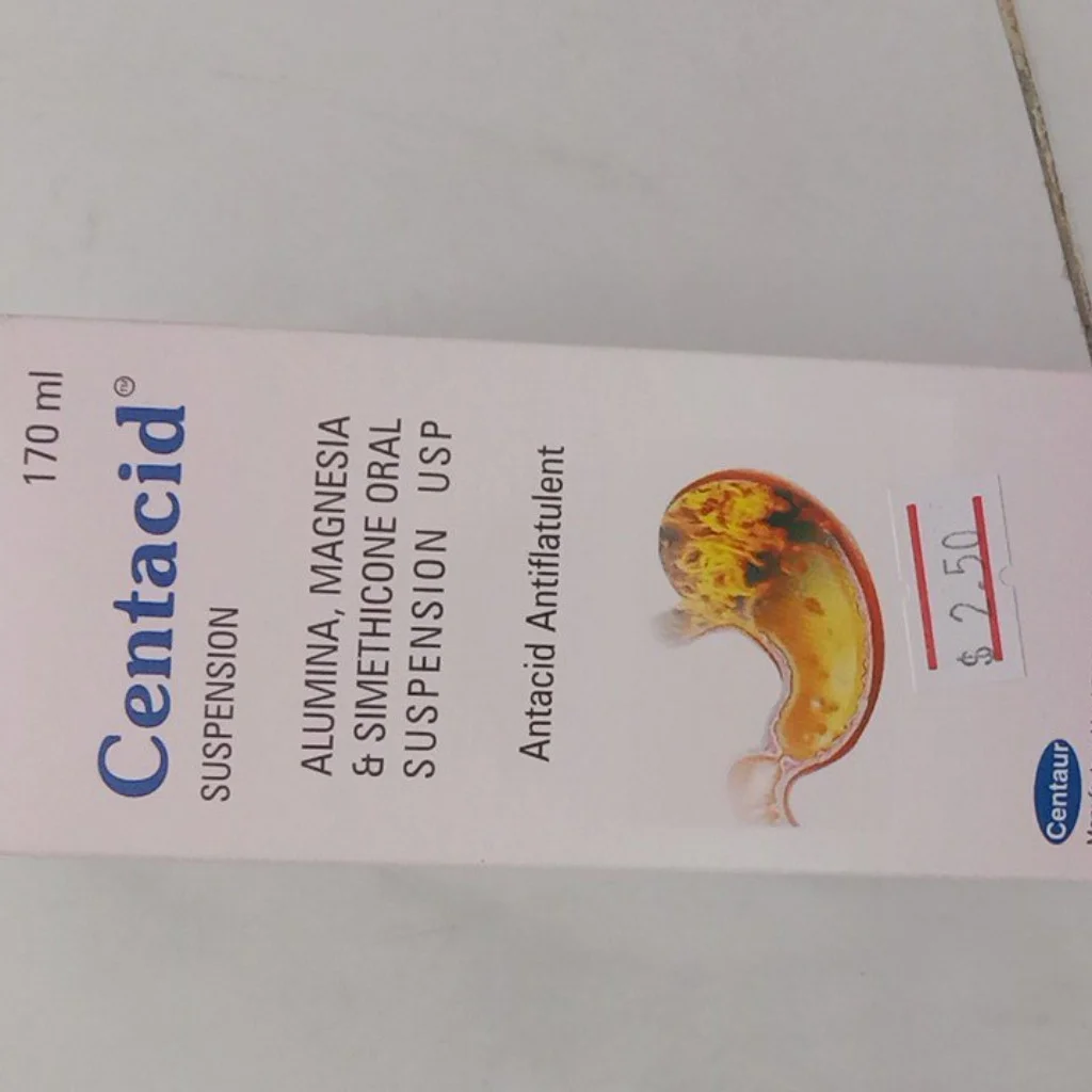 Centacid Suspension — available at pharmacies in Cambodia on PharmKulen