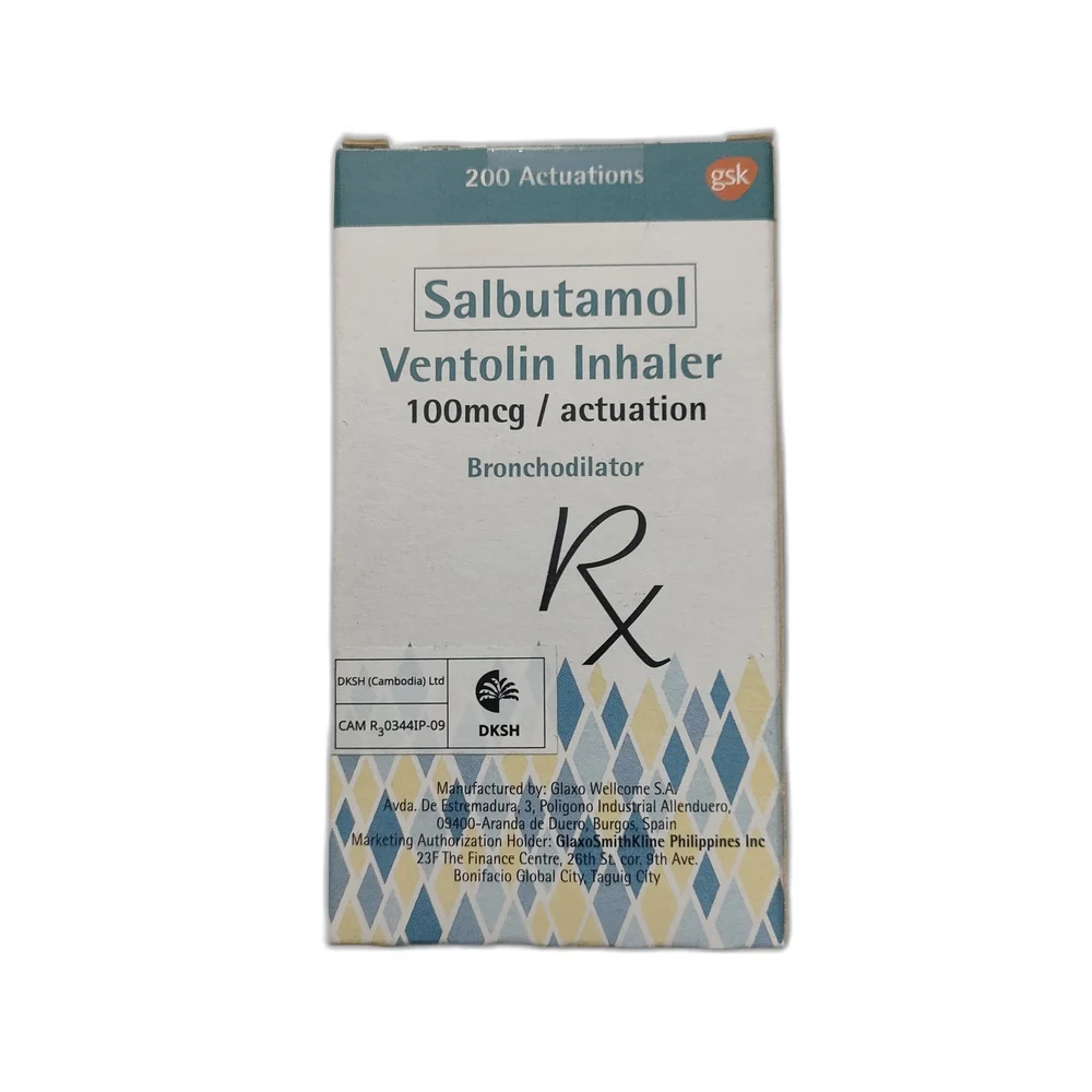 Ventolin Inhaler — available at pharmacies in Cambodia on PharmKulen