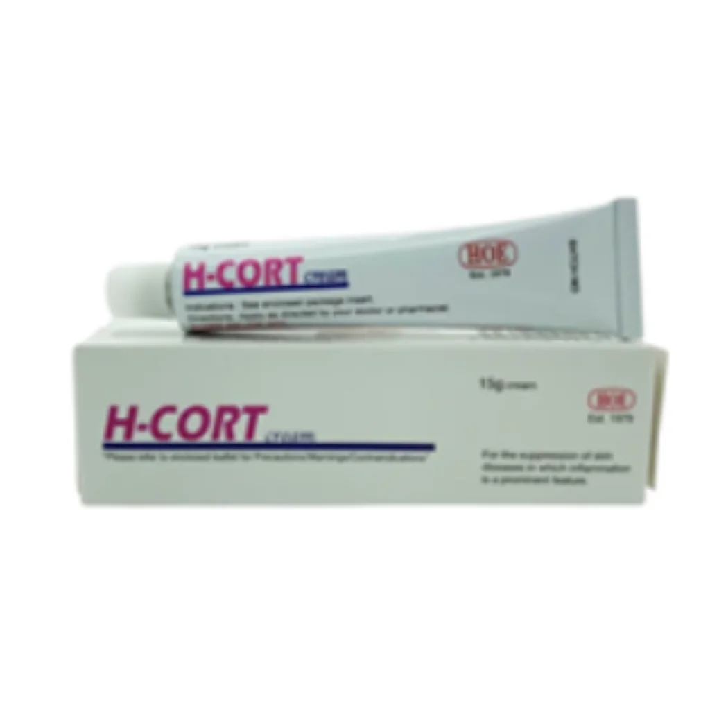 H-Cort 1% 15g Cream (Hydrocortisone) — available at pharmacies in Cambodia on PharmKulen