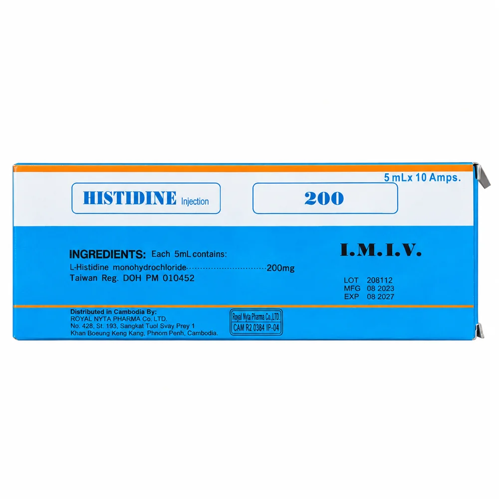 Histidine — available at pharmacies in Cambodia on PharmKulen