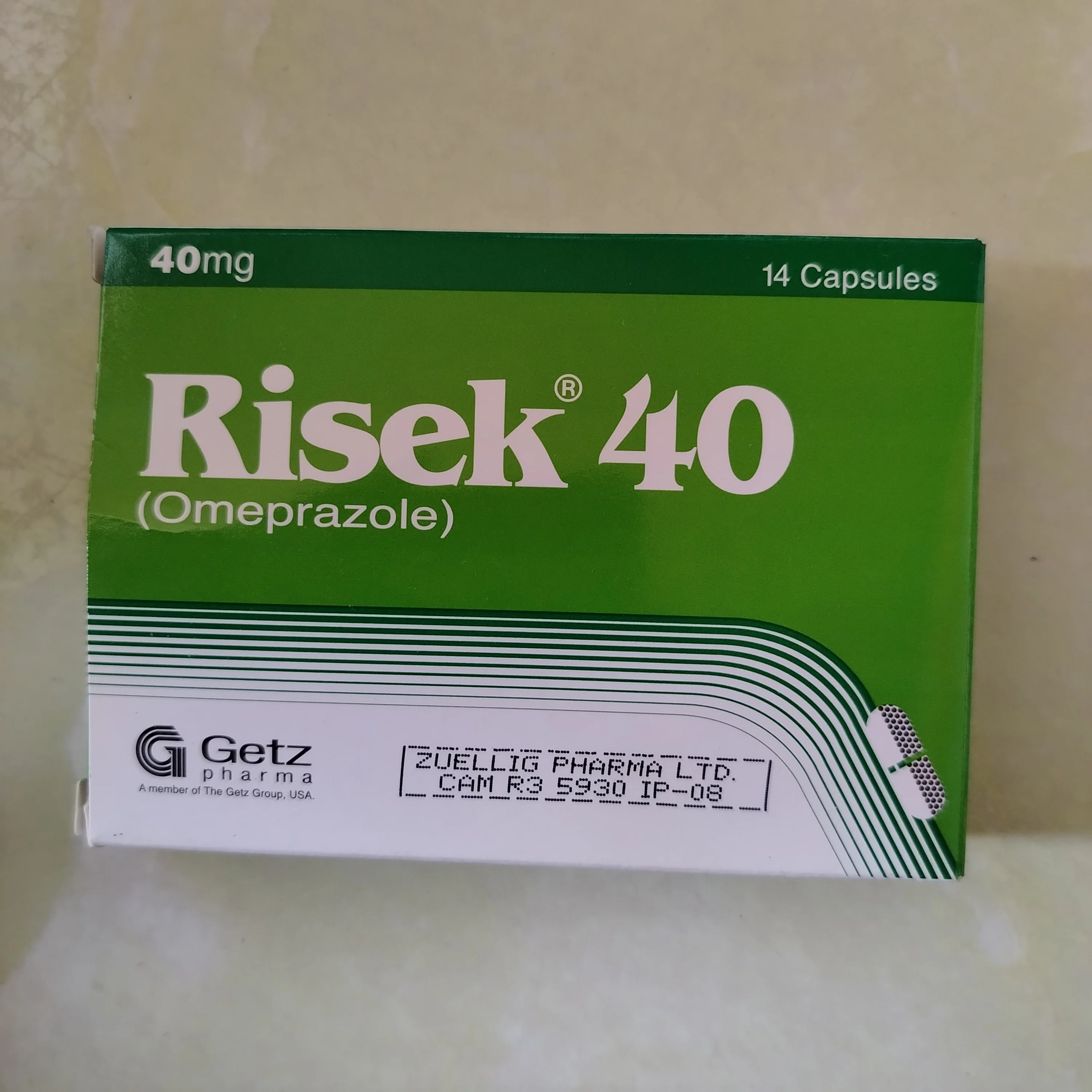 Risek 40 — available at pharmacies in Cambodia on PharmKulen