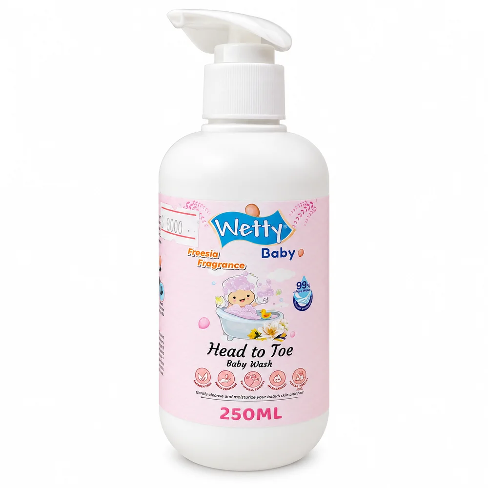 Wetty Baby Head to Toe Freesia Fragrance Baby Wash — available at pharmacies in Cambodia on PharmKulen