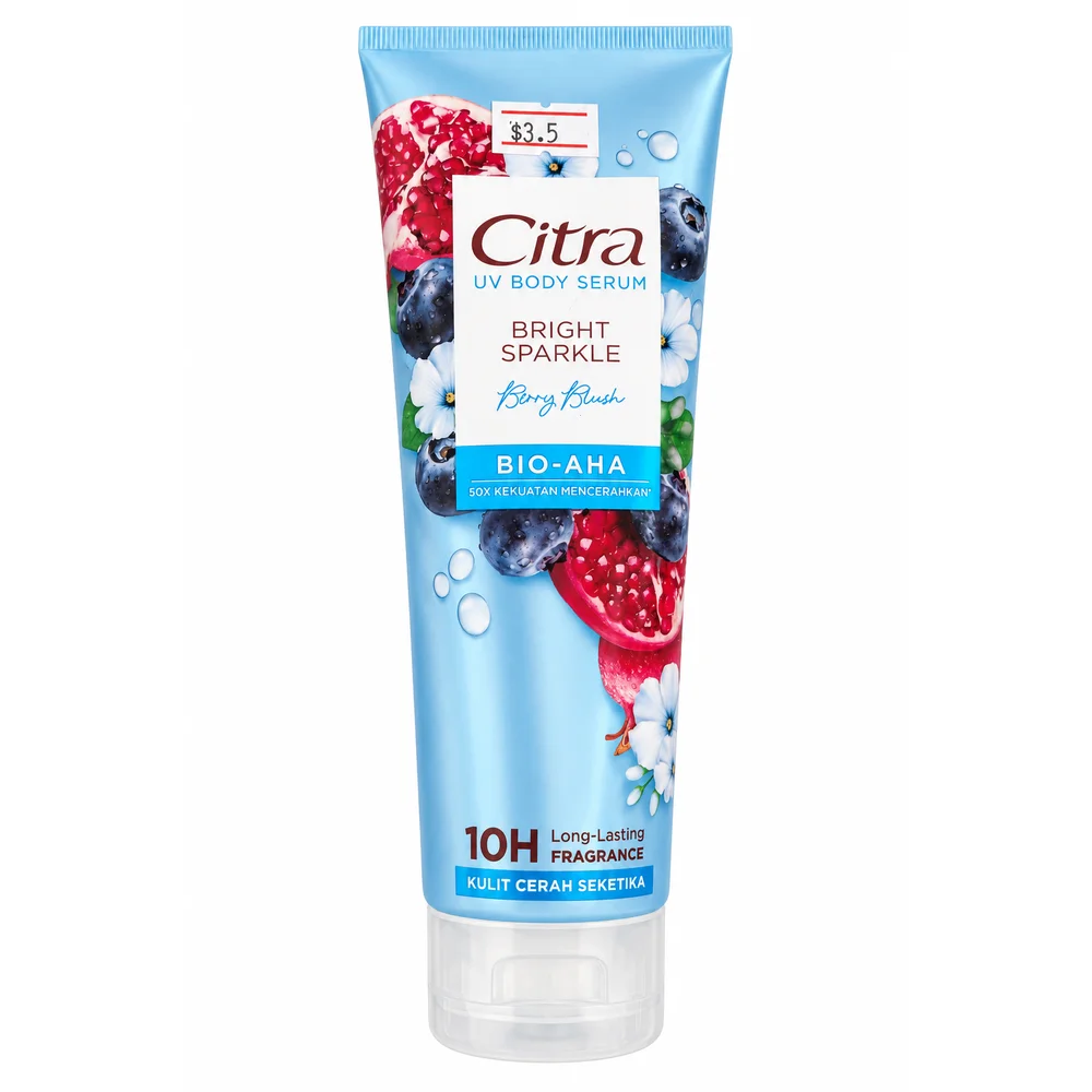 Citra UV Body Serum Bright Sparkle (Berry Blush) — available at pharmacies in Cambodia on PharmKulen