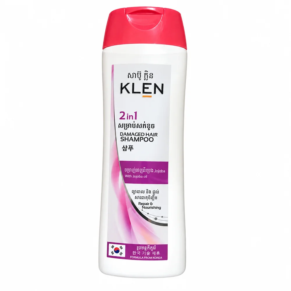 KLEN 2in1 Damaged Hair Shampoo — available at pharmacies in Cambodia on PharmKulen