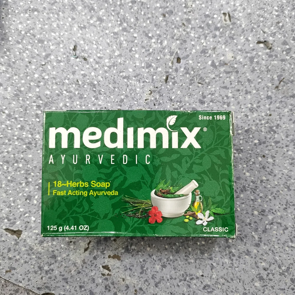 Medimix Ayurvedic 18-Herbs Soap — available at pharmacies in Cambodia on PharmKulen