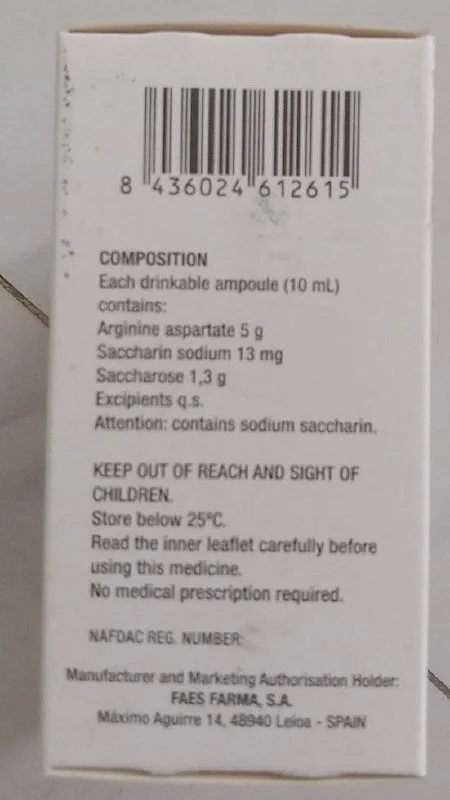 Arginine Aspartate Ampoule — available at pharmacies in Cambodia on PharmKulen