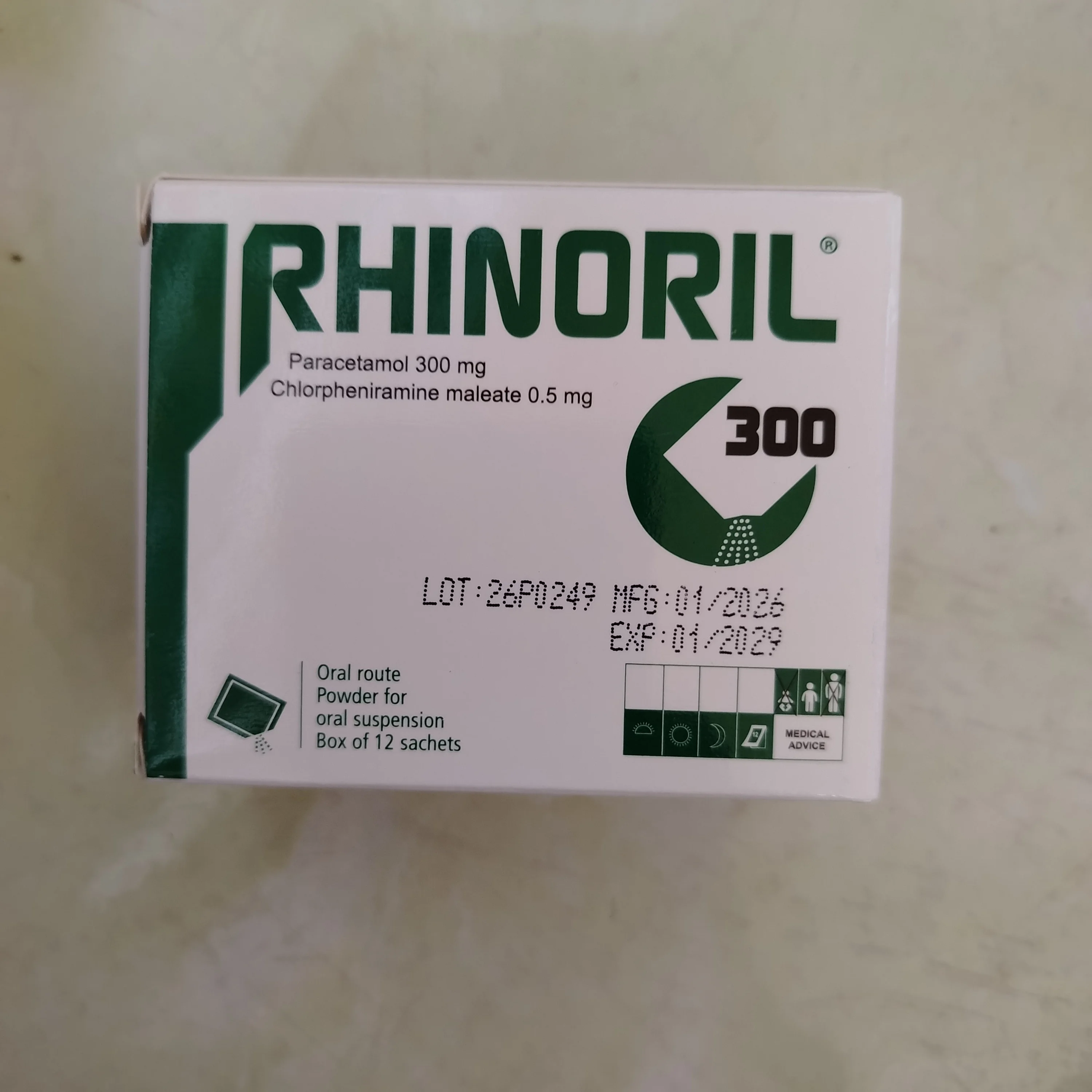 Rhinoril 300 — available at pharmacies in Cambodia on PharmKulen