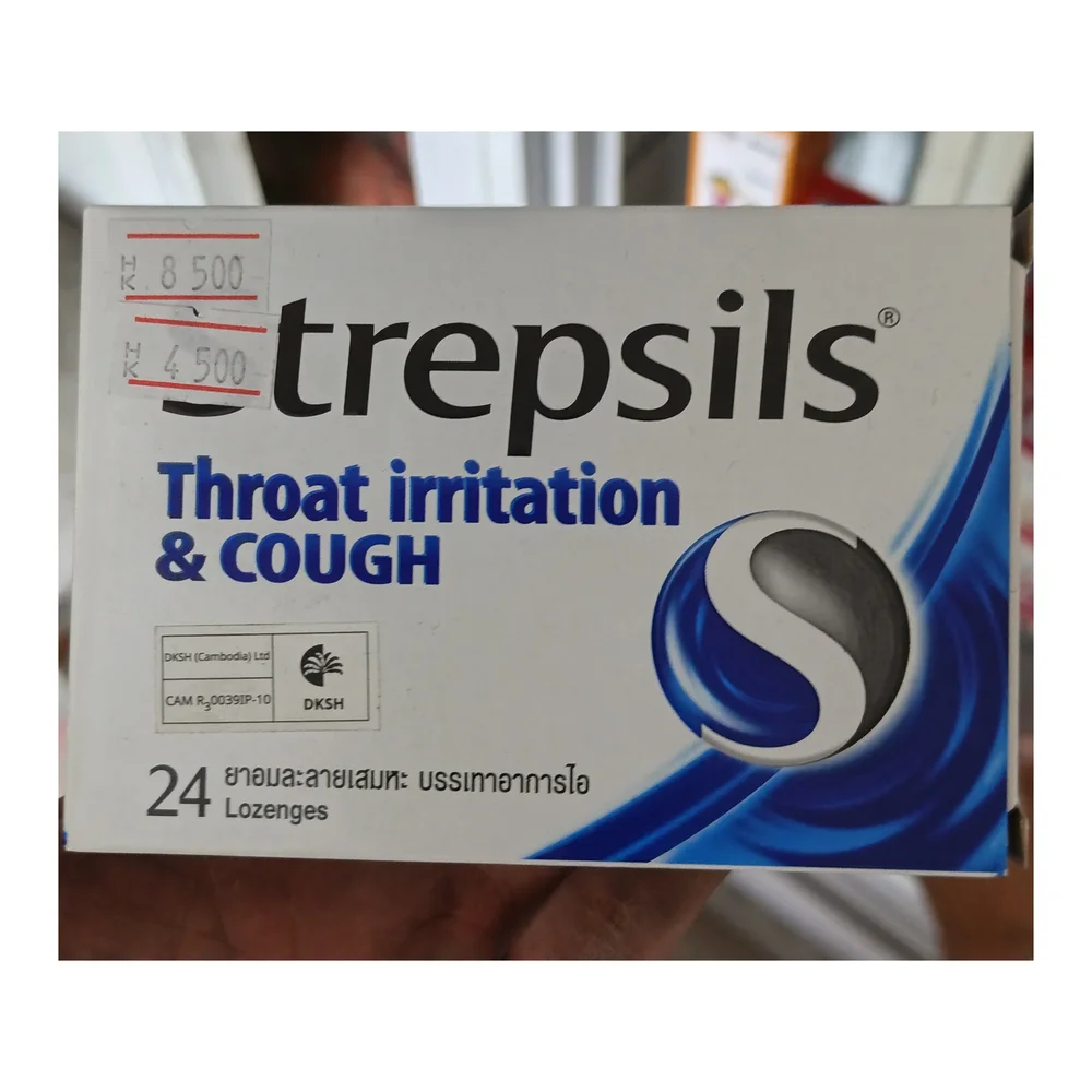 Strepsils Throat Irritation & Cough — available at pharmacies in Cambodia on PharmKulen