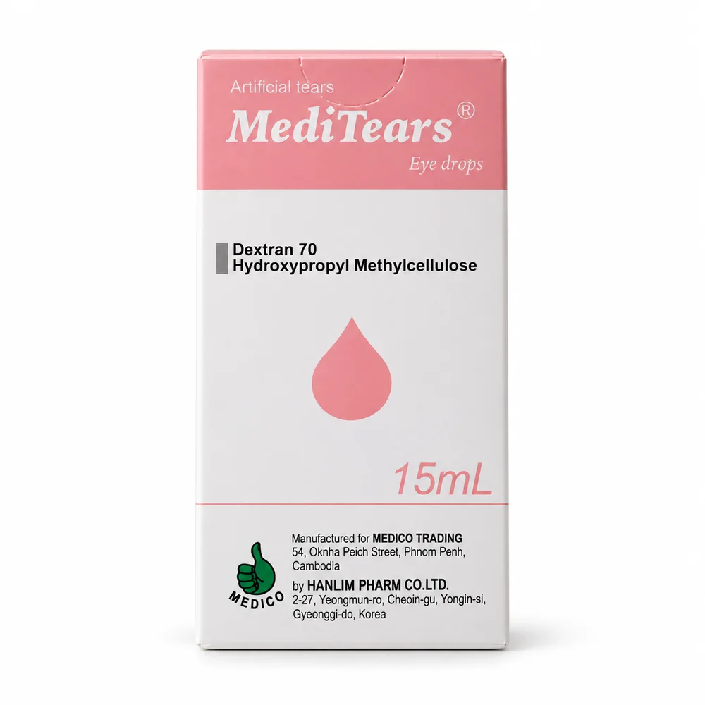 MediTears — available at pharmacies in Cambodia on PharmKulen