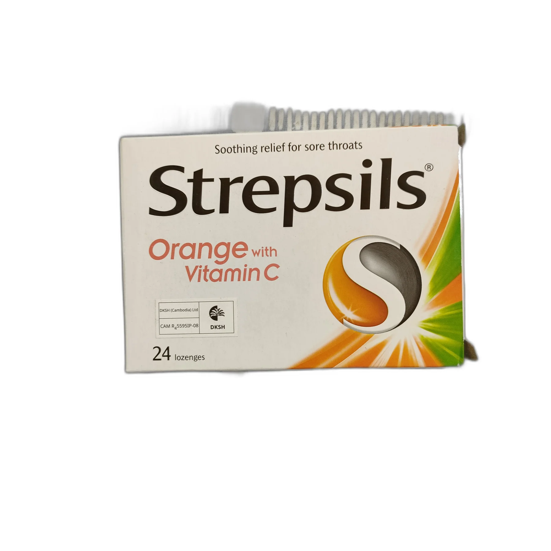 Strepsils Orange with Vitamin C — available at pharmacies in Cambodia on PharmKulen