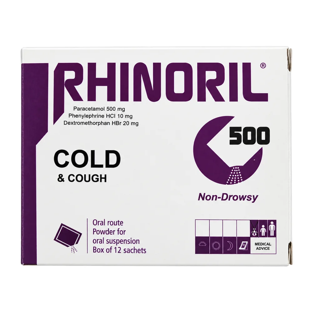 Rhinoril 500 mg (Rhume & Toux) — available at pharmacies in Cambodia on PharmKulen
