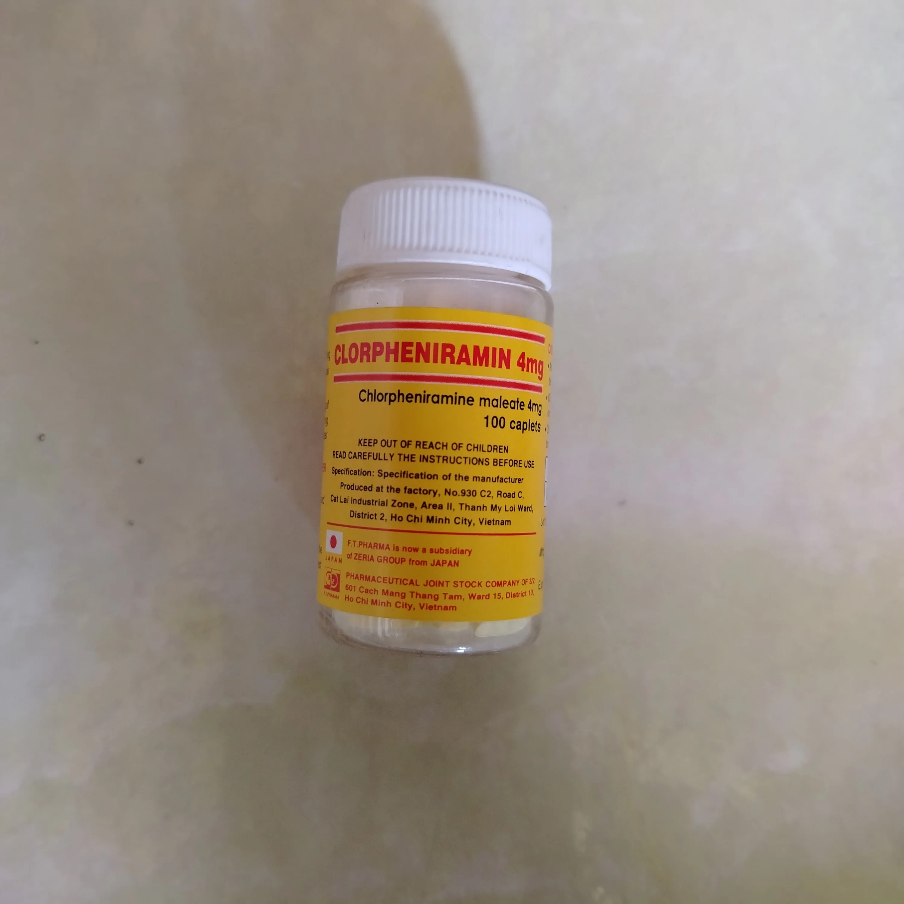 Clorpheniramin 4mg — available at pharmacies in Cambodia on PharmKulen