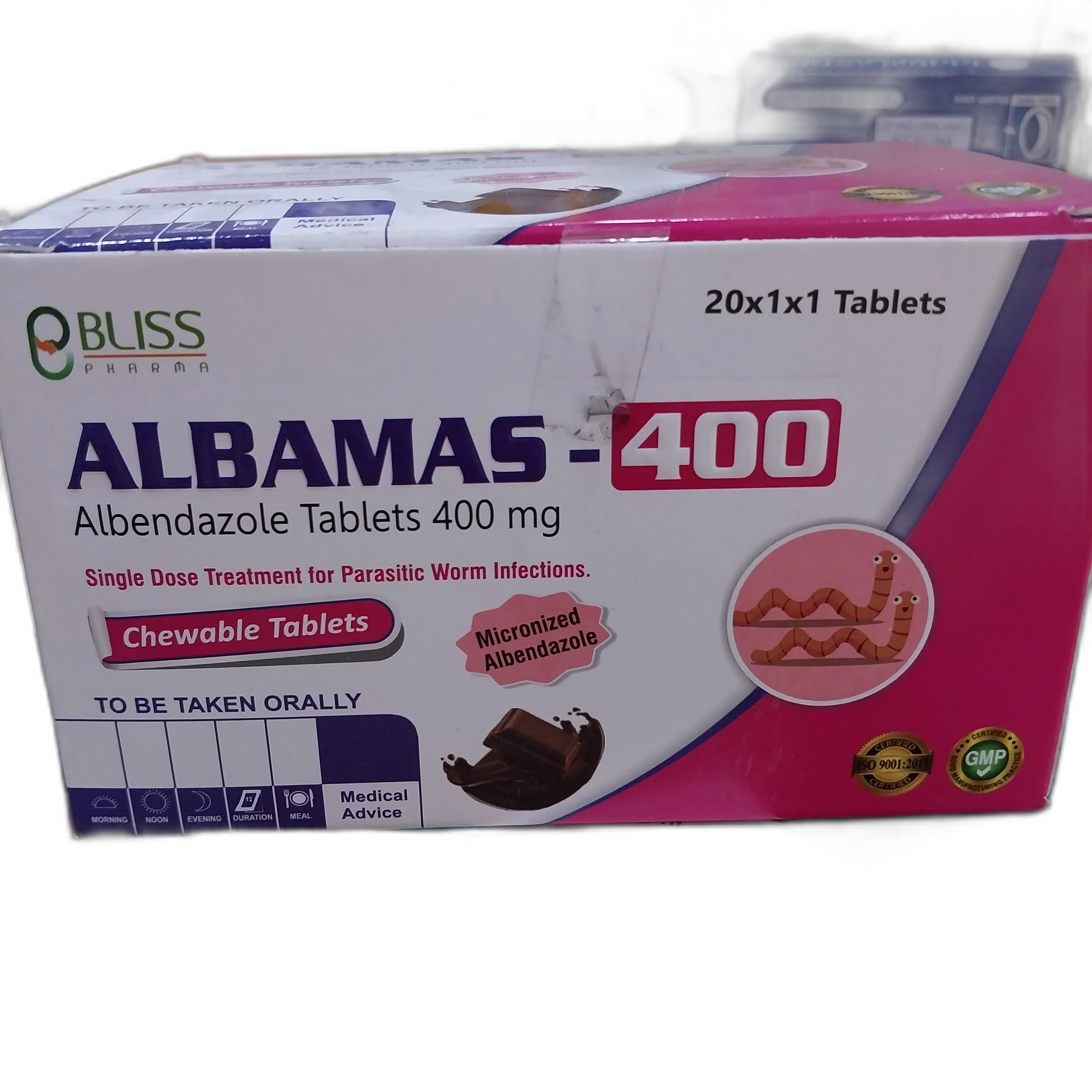 Albamas-400 — available at pharmacies in Cambodia on PharmKulen