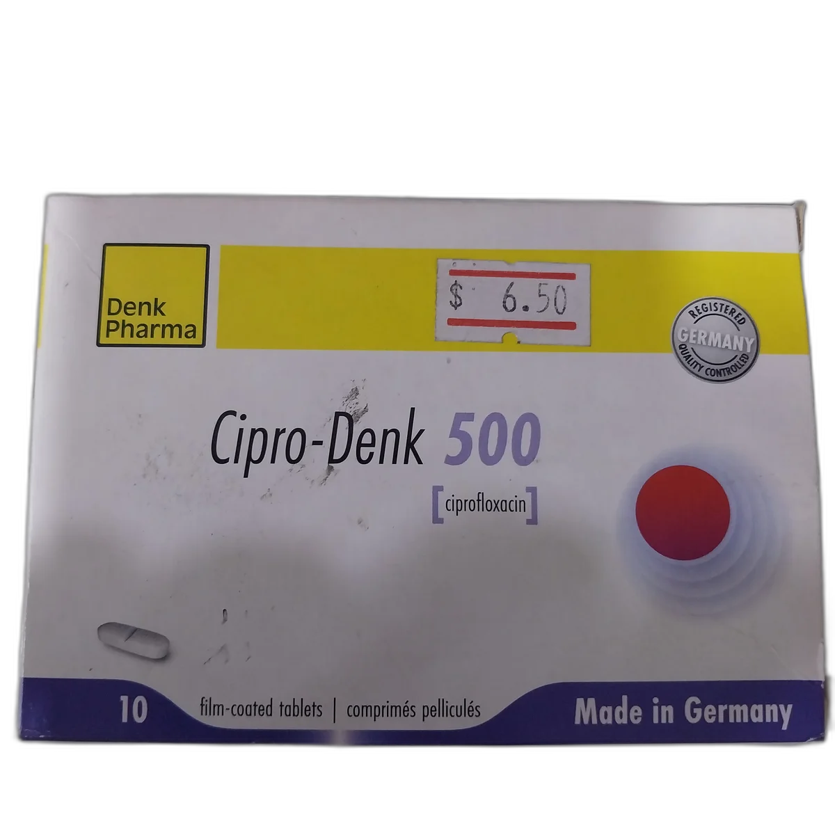 Cipro-Denk 500 — available at pharmacies in Cambodia on PharmKulen