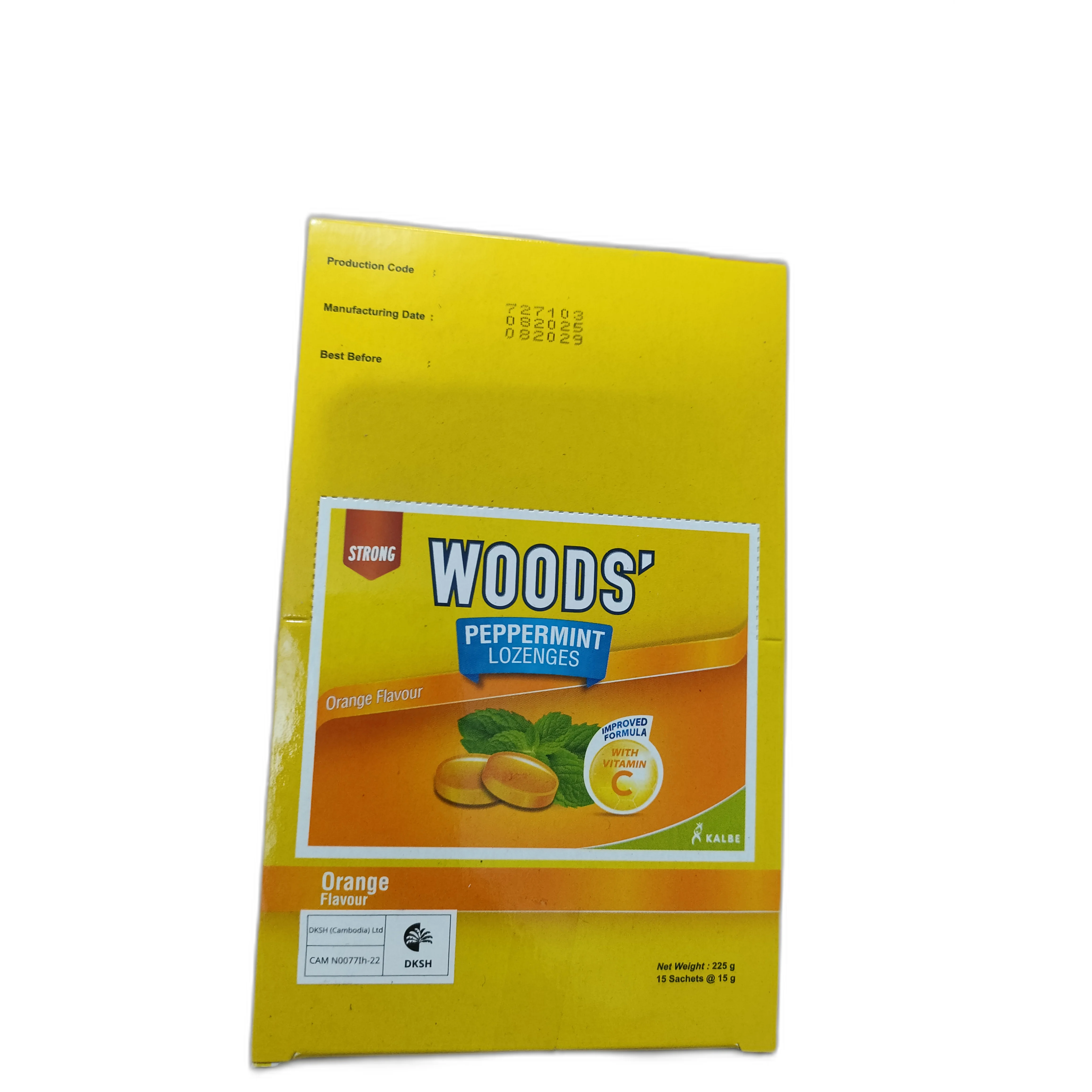 Woods Peppermint Lozenges Orange — available at pharmacies in Cambodia on PharmKulen