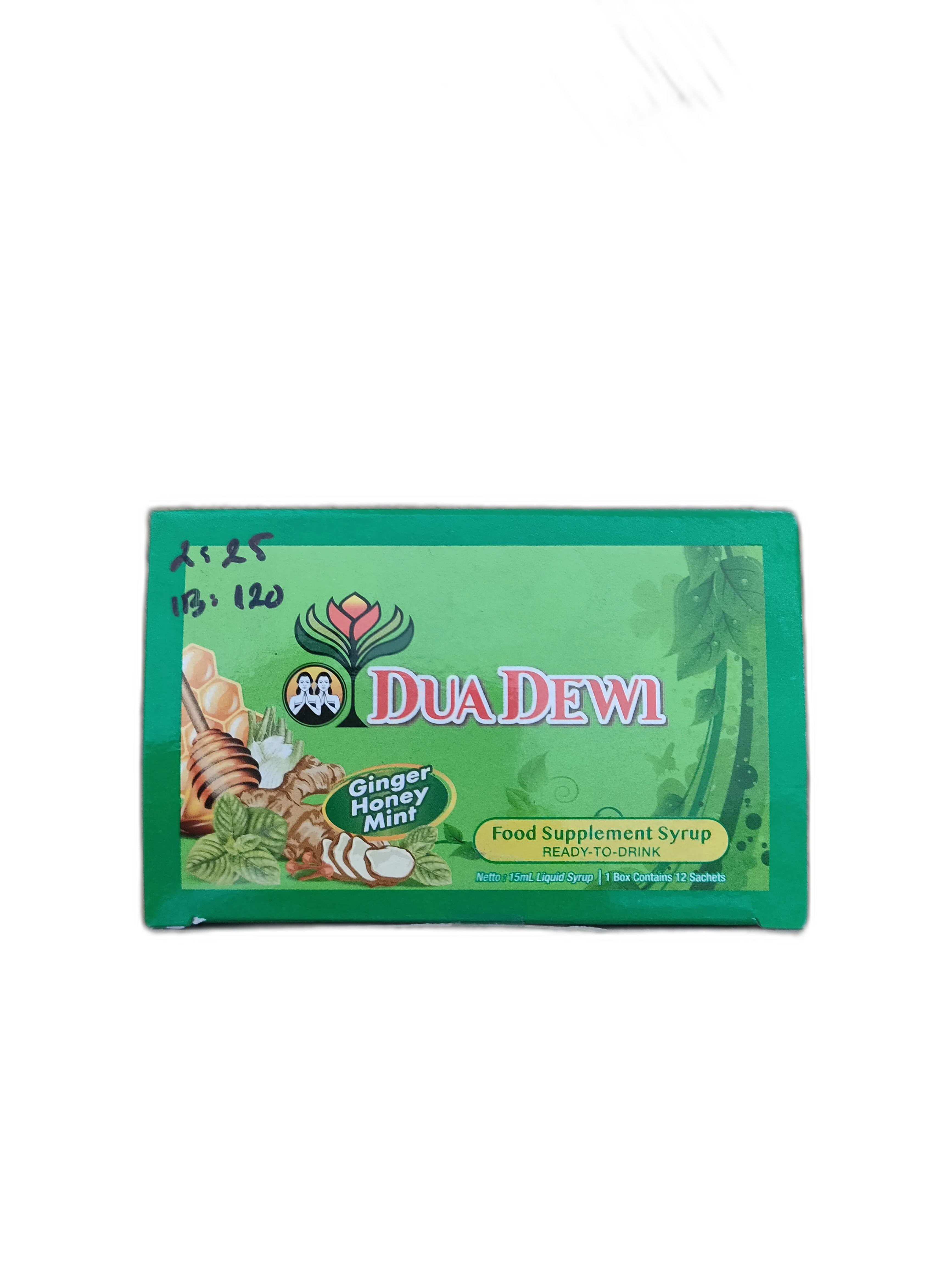 Dua Dewi Ginger Honey Mint Supplement Syrup — available at pharmacies in Cambodia on PharmKulen