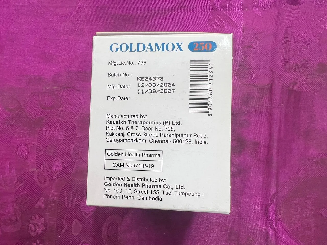 Goldamox — available at pharmacies in Cambodia on PharmKulen
