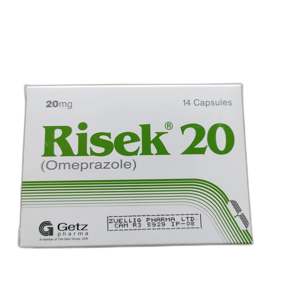 Risek 20 — available at pharmacies in Cambodia on PharmKulen