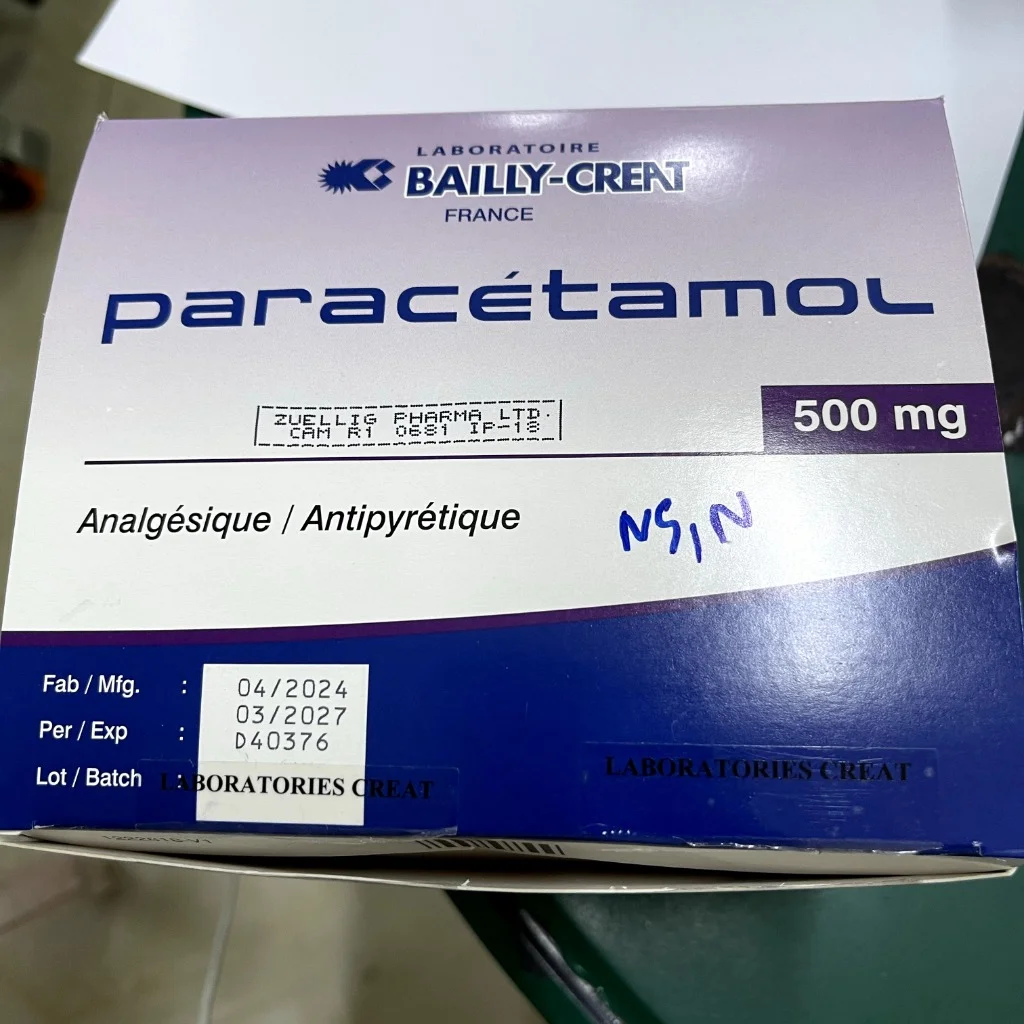 Paracetamol — available at pharmacies in Cambodia on PharmKulen