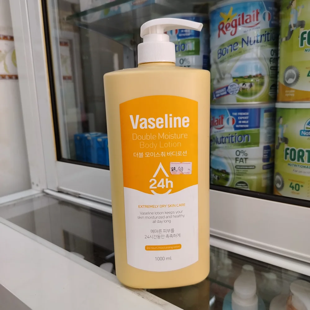 Vaseline Double Moisture Body Lotion — available at pharmacies in Cambodia on PharmKulen
