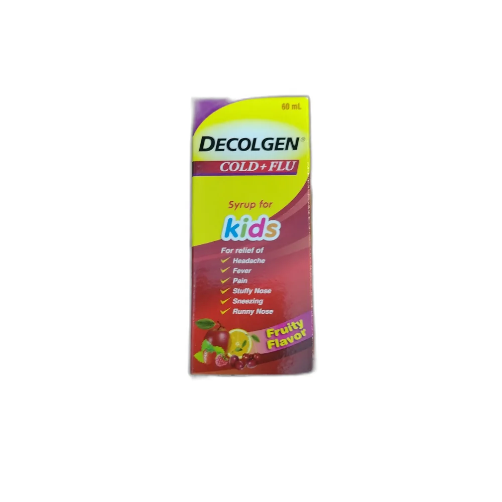 Decolgen Cold + Flu Syrup for Kids — available at pharmacies in Cambodia on PharmKulen
