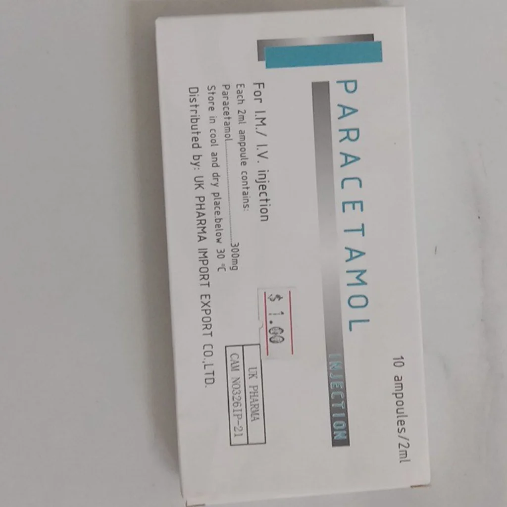 Paracetamol Injection — available at pharmacies in Cambodia on PharmKulen