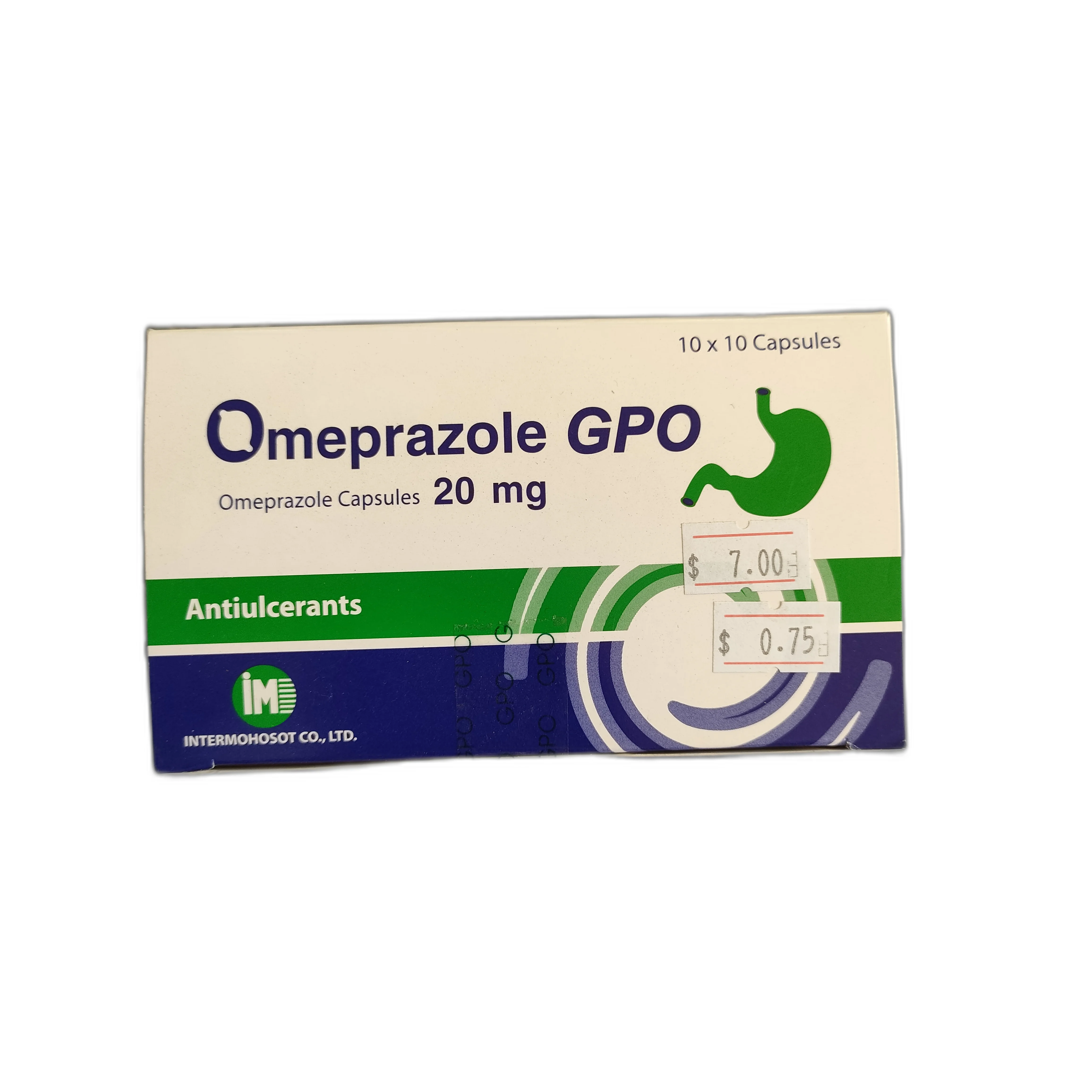 Omeprazole GPO 20 mg — available at pharmacies in Cambodia on PharmKulen