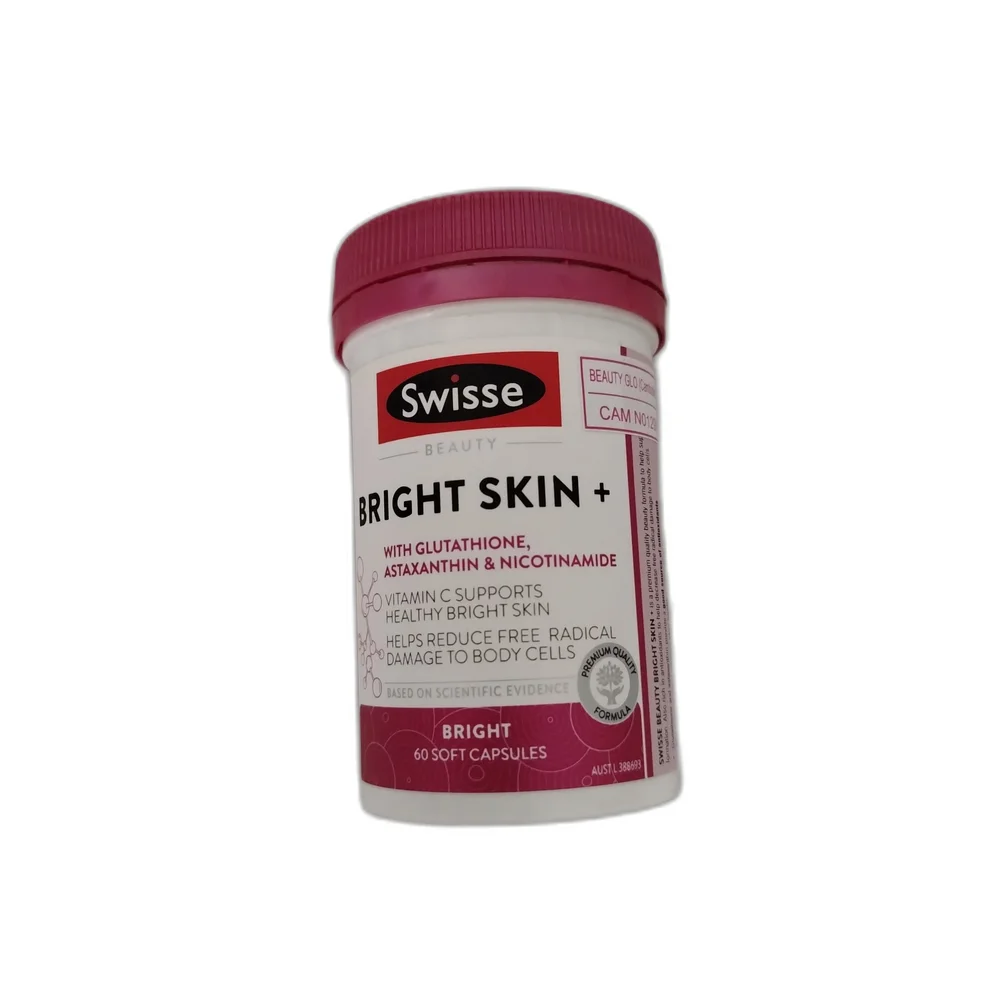 Swisse Beauty Bright Skin+ with Glutathione, Astaxanthin & Nicotinamide — available at pharmacies in Cambodia on PharmKulen