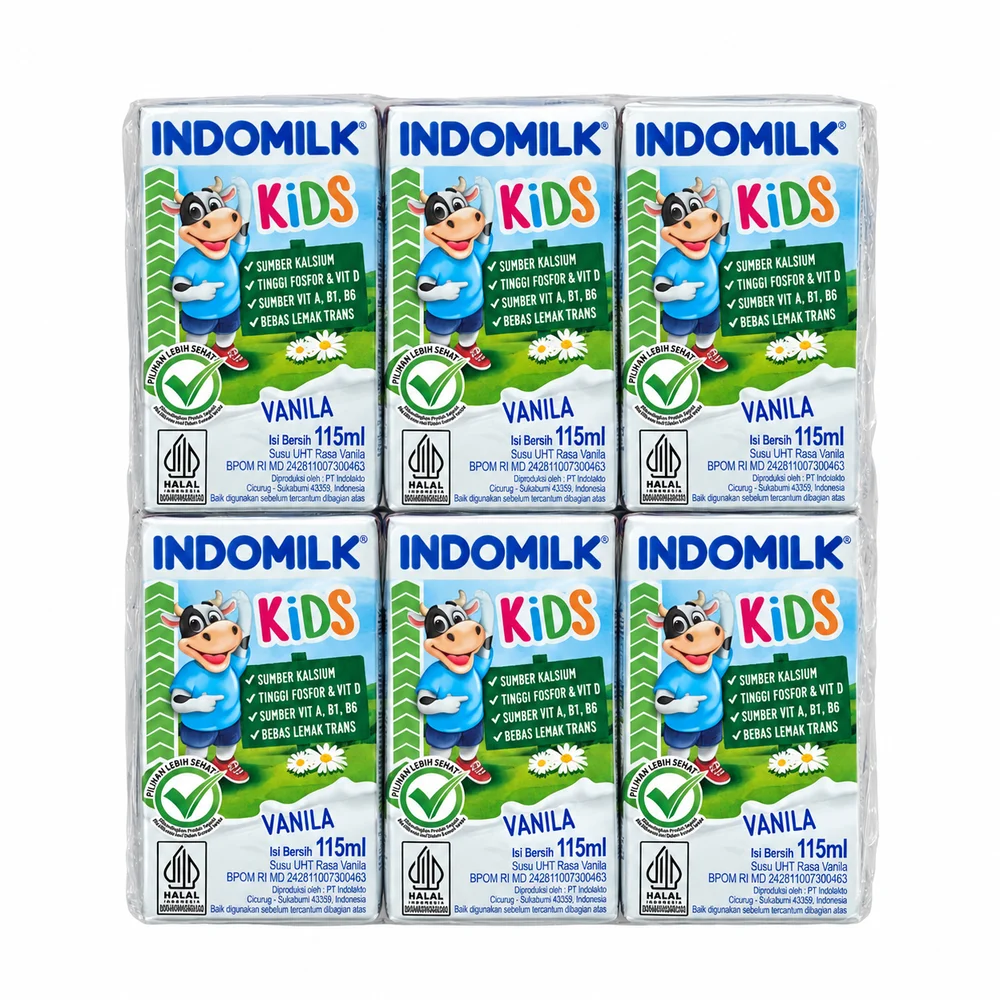 Indomilk Kids Vanilla — available at pharmacies in Cambodia on PharmKulen