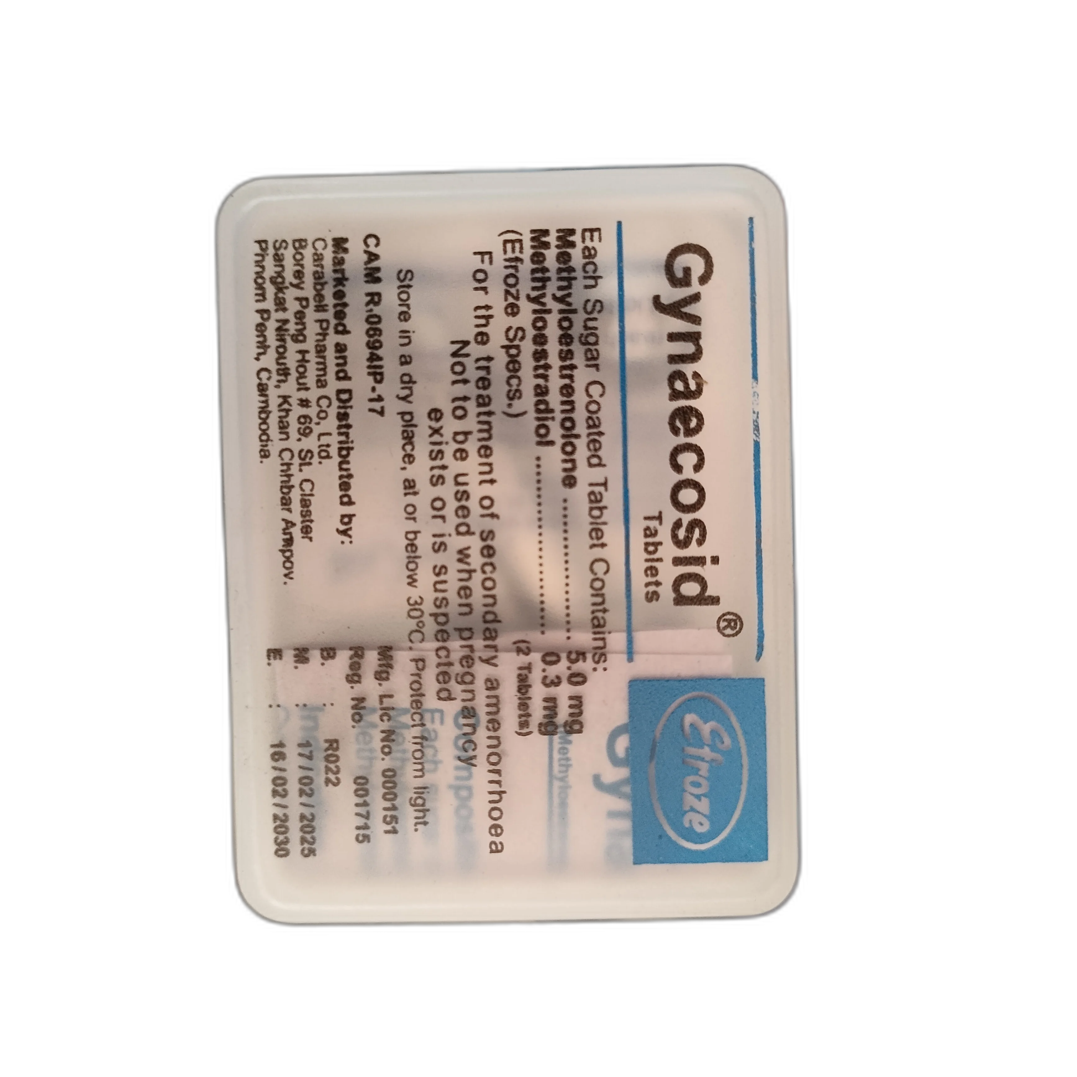Gynaecosid — available at pharmacies in Cambodia on PharmKulen
