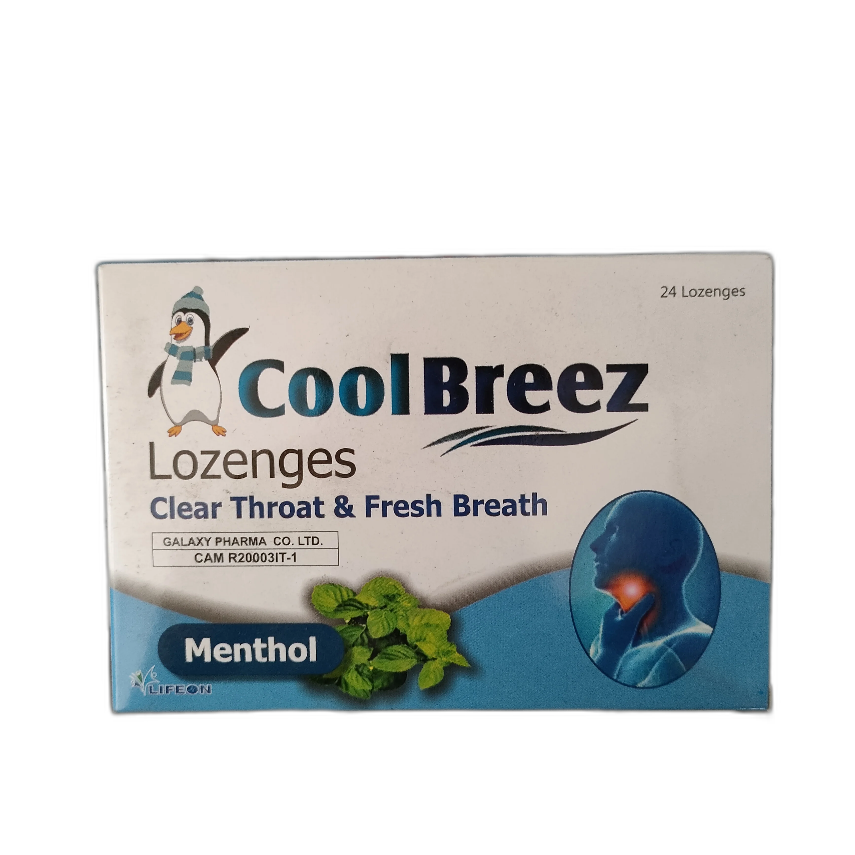 Cool Breez Lozenges Menthol — available at pharmacies in Cambodia on PharmKulen